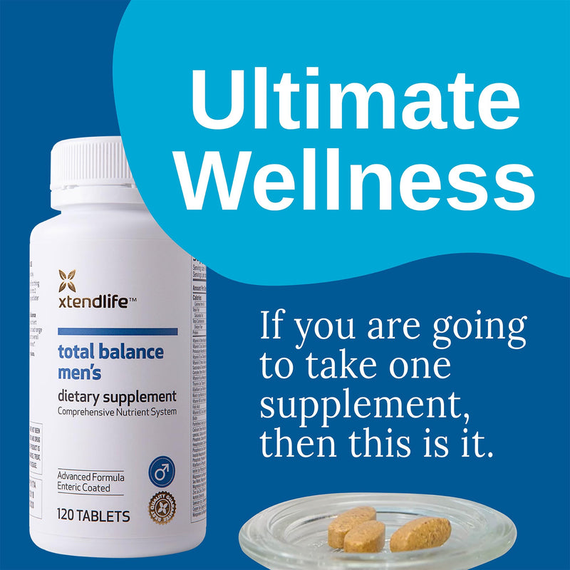 Xtendlife Total Balance Men’s Standard Daily Multivitamin, 30 Day Supply | 70+ Vitamins, Minerals & Herbs - High Potency Supplement for Energy, Immune, Heart, Brain & Digestive Support Men's Standard