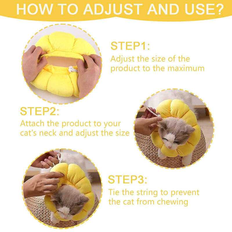 ElevaPulse Sunflower Neck Brace Cat, Adjustable Cat Neck Brace, Cat Neck Brace, Neck Brace for Cats, Cat Neck Collar, for Cats of Small Dogs After Surgery and Injuries (M) - BeesActive Australia