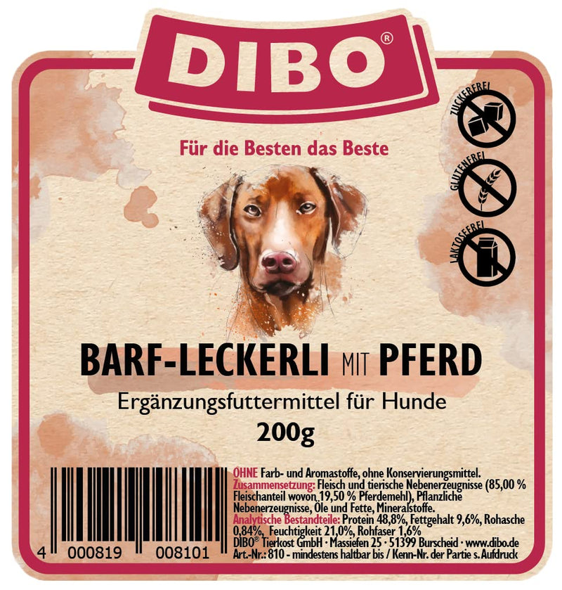 DIBO Barf treats with horse - the perfect training snack in a 200 g bag 200 g (pack of 1)