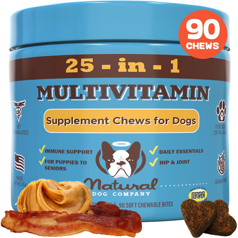 Natural Dog Company Senior Dog Liver Health Bundle Supplement Chews for Dogs, (1) Multivitamin Chews 90 Count, (1) Liver & Kidney Chews 90 Count, Milk Thistle for Dogs, Dog Vitamins & Supplements - BeesActive Australia