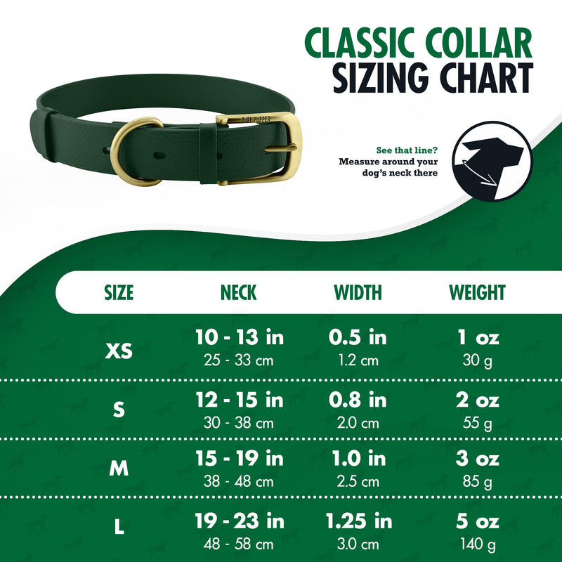Tuff Pupper Classic Heavy Duty Dog Collar | 10x Stronger Than Leather | 100% Waterproof & Odor Proof Dog Collar | Tough Rust-Proof All Metal Hardware Medium (15-19" Neck) Forest Green Medium (15 - 19" Neck) - BeesActive Australia