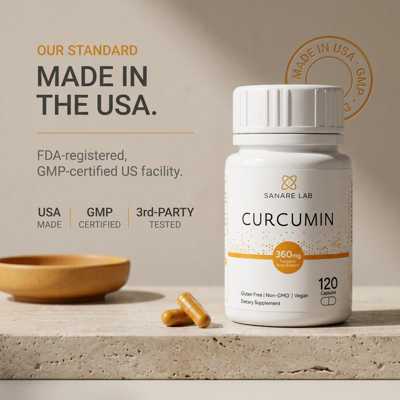 Curcumin Turmeric 360 mg per Serving, 120 Capsules with Black Pepper & Phytosome Extract | Joint & Cellular Support