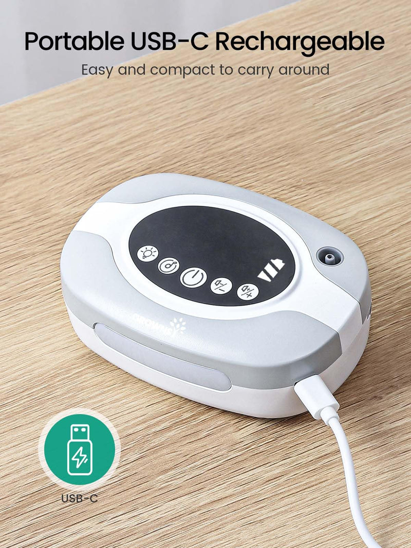 GROWNSY Electric Nose Suction for Baby, Hospital-Grade Nasal Aspirator with Night Light,Soothing Lullabies, Baby Nose Sucker with 9 Adjustable Suction Levels Grey Standard