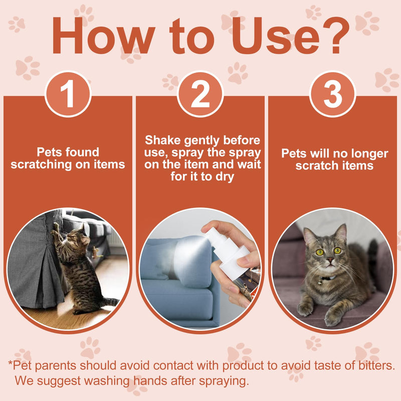 Cat Deterrent Spray. Cat Repellent Indoor for Cat and Kitten. Effective Cat Repellent Spray Training Aid for Furniture, Curtain, Sofa, Floor, Plant, Rugs, Indoor and Outdoor Use. 120ML - BeesActive Australia