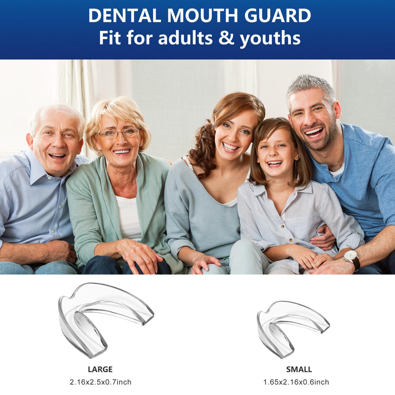 Mouth Guard for Sleeping 4PCS with 12 Cleaning Tablets, Mouthguard for Grinding & Clenching Teeth at Night, Night Guards for Grinding of Teeth, Dental Bite & Boil Guard Clear - BeesActive Australia