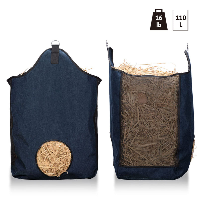 Hay Bags for Horse, Large Capacity Feeding Bag, Hay Nets for Sheep, Goats, Open Feed Hole Hay Feeder for Slow Feeding (Blue) Blue - BeesActive Australia