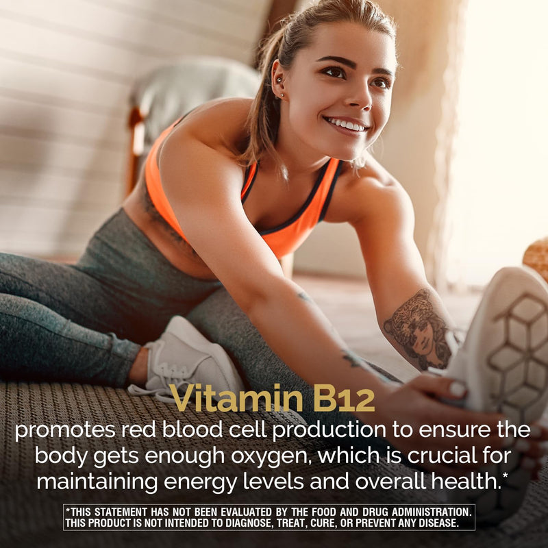 Nature's Wonder Vitamin B12 1000mcg Timed Release Steady Energy 150Tablets | Supports Red Blood Cell Production, Energy Metabolism, Brain & Nervous System Health for Women & Men, Gluten-Free, 150 Days 150 Count (Pack of 1)