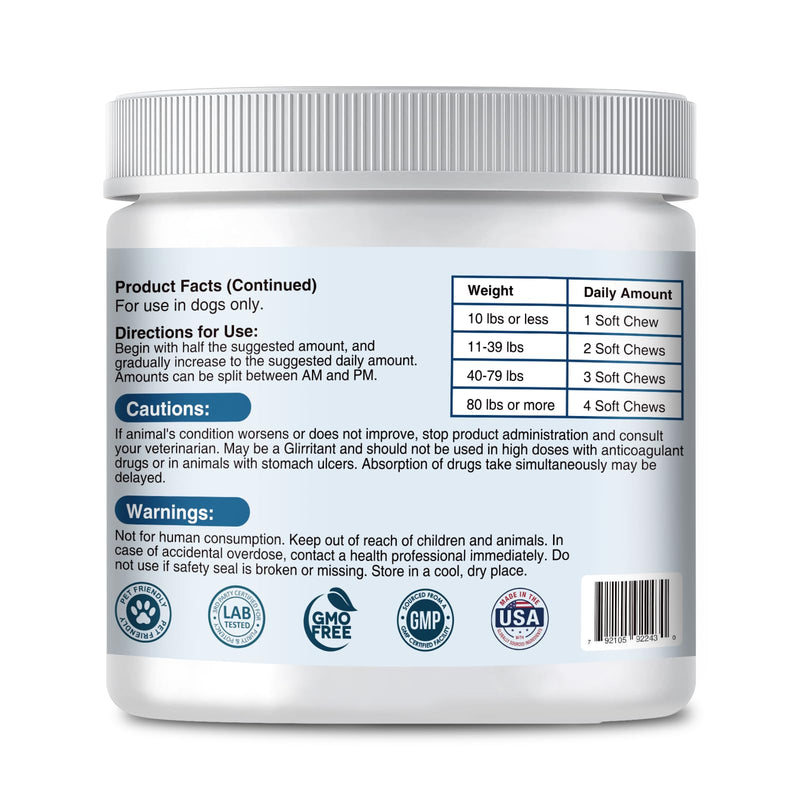 Hip & Joint Chews for Dogs, Advanced Mobility Support with Glucosamine & MSM, Natural Lamb Flavor, 120 Soft Chews