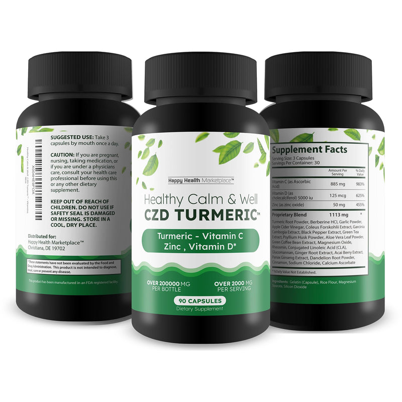 Healthy Calm & Well CDZ Gummies Capsules - Our Best CDZ Supplement Vitamin C D and Zinc - Turmeric Vitamin C D Zinc Magnesium - Our Best Calmwell Cdc Gummies Capsules Zinc Vitamin C Vitamin D Turmeric