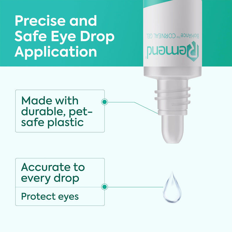 Remend Corneal Gel for Dogs and Cats (by Domes Pharma) - Pet Eye Drops for Dry Eyes, Eye Infection, Allergies & Cornea Recovery, Gentle Eye Care Treatment - 3 ml