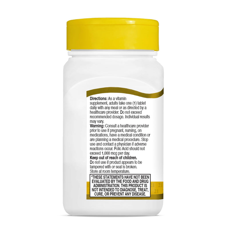 21st Century Folic Acid 400mcg Tablets, Heart & Prenatal, 250 Count | Folic Acid 400 mcg, An Essential B Vitamin, Heart Health & Prenatal Support, Ideal for Women Who Are Pregnant or Planning 250 Count (Pack of 1)