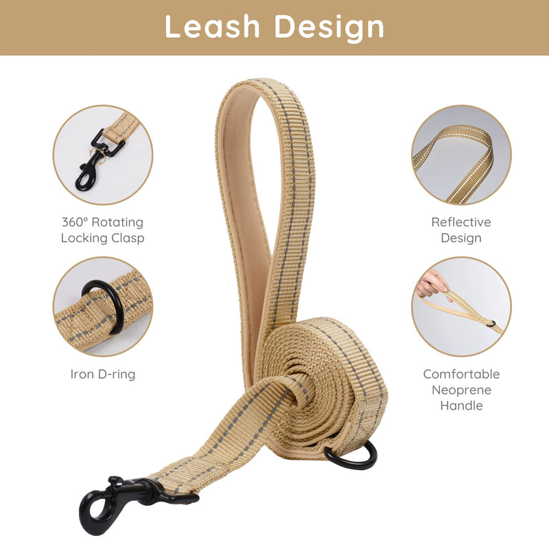 BELLA & PAL Dog Harness Small Dogs with Leash, Step-in Harness Made of Air Mesh, Anti-Pull Reflective Breathable Chest Harness, Puppy Harness for Small Dogs, Cat Harness, Khaki, S S (35-40cm Chest Circumference) - BeesActive Australia