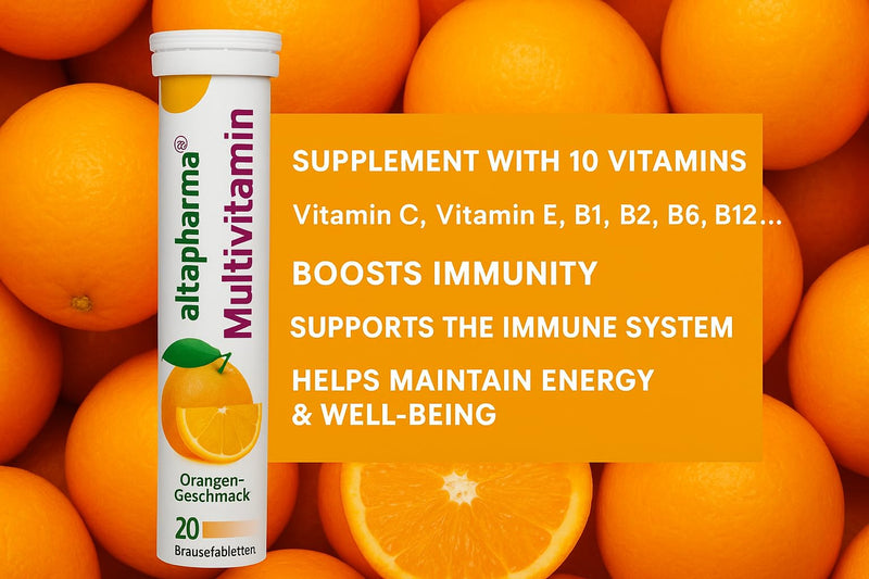 FVLFIL Altapharma Dissolvable Multivitamins Tablets: Orange Flavor Made in Germany