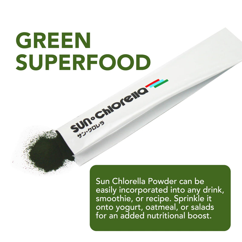Sun Chlorella Powder 3g Single-Serve Packets, B12-Vitamin D Support, 30ct | Pulverized Cell Wall Unlocks 60+ Nutrients, Non-GMO Whole-Food Formula; Supports Immune & Digestive Health Herbal 30 Ounce (Pack of 1)