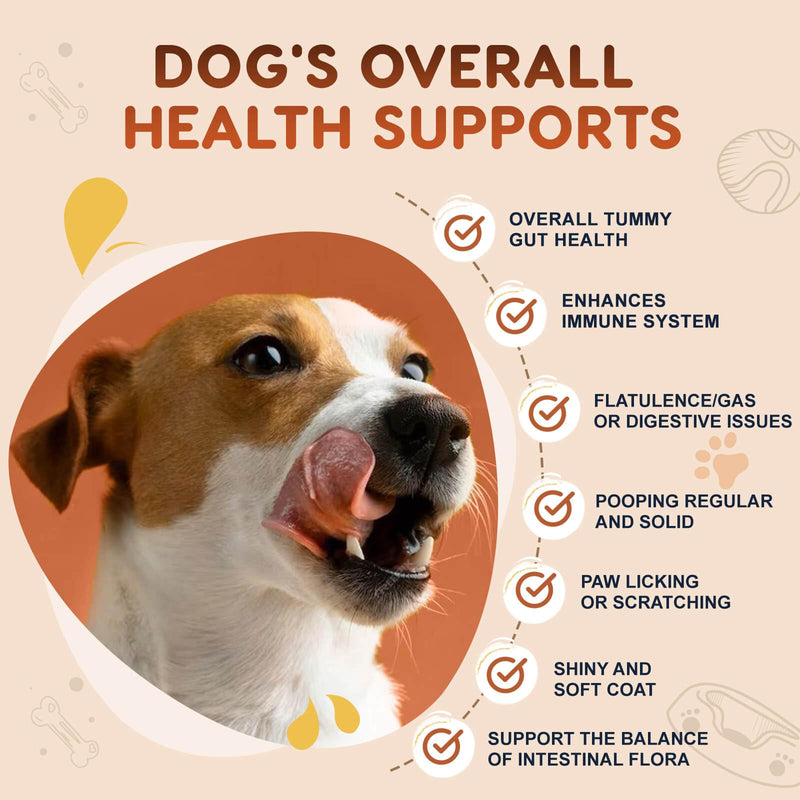 Probiotics for Dogs, Dog Probiotics for Digestive Health, Plus Pumpkin and Fish Oil, for Gut & Itchy, 120 Soft Chews 120 Chews - BeesActive Australia