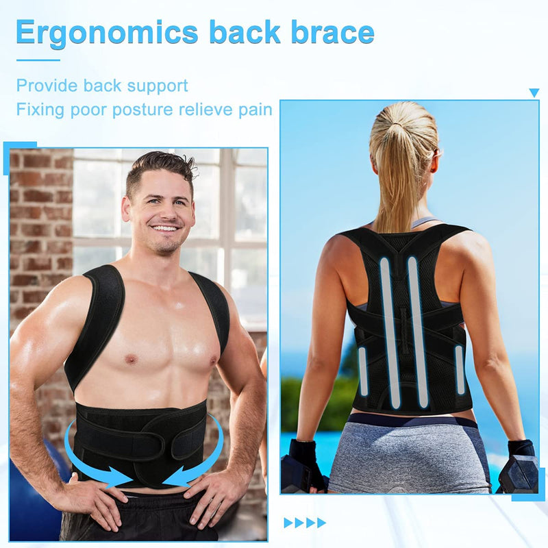 PAZAPO Posture Corrector for Men&Women - Back Brace for Lumbar Support and Upright - Breathable Back Straightener Back 2X-Large(42-48 Inches) XX-Large - BeesActive Australia