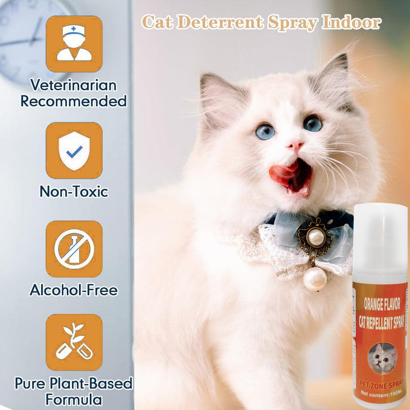 Cat Deterrent Spray, Cat Repellent Spray for Furniture, Cat Repellent Indoor and Outdoor to Keep Cats Away, Cat Scratch Deterrent Training Aid for Furniture, Sofas, Rugs, Curtain (2 * 100ML) - BeesActive Australia