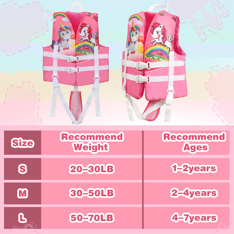 Toddler Swim Vest, Kids Pool Float Jackets Baby Swim Float for Kids 20-70 lbs, Floaties Vest Swimming Aid for 1-7 Years Old Boys Girls Pink Large - BeesActive Australia