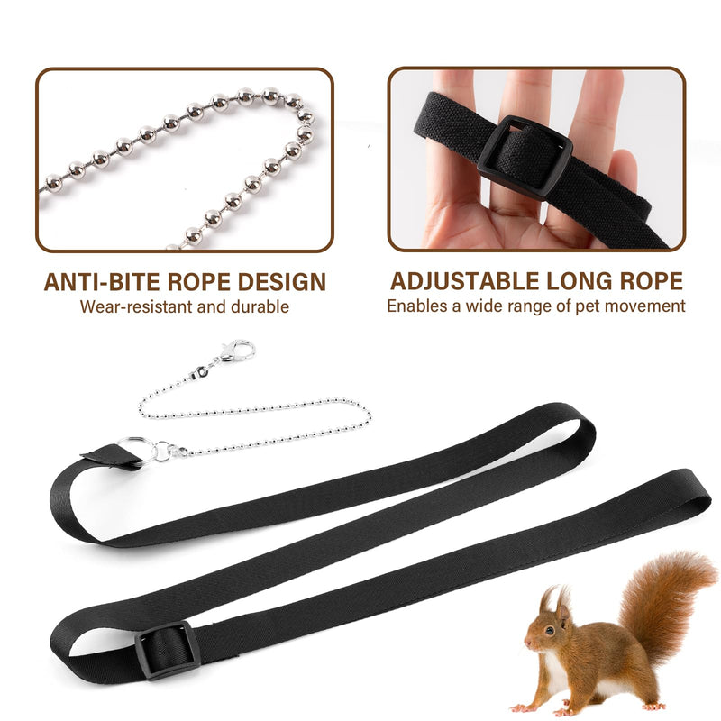 3Pcs Rat Harness and Leash, Small Animal Training Walking Vest Leash Adjustable Traction Rope Strap for Squirrel Gerbil Chinchilla Rat (Brown) Brown - BeesActive Australia