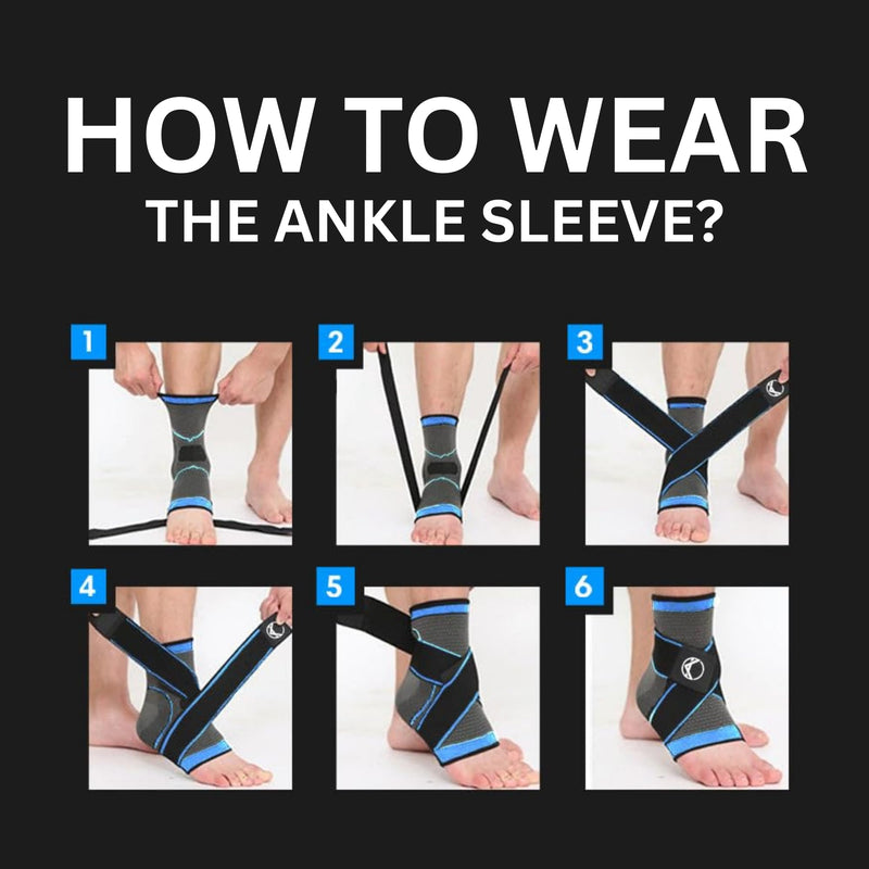 Koprez Plantar Fasciitis Sleeve - Plantar Fasciitis Relief, Plantar Fasciitis Socks, Ankle Compression Sleeve, Ankle Support for Women, Plantar Fasciitis Brace, Ankle Sleeve, Ankle Support Men X-Large Blue 1