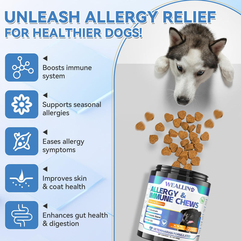 Cat & Dog Hairball and Allergy Relief Chews Bundle, Cat Hairball Support Treats with Krill & Chicken Flavor + Dog Anti-Itch Allergy Soft Chews with Probiotics & Omega 3