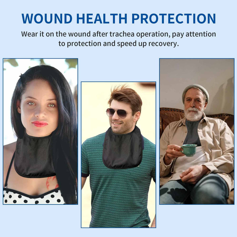 Tracheostomy Shower Cover Neck Stoma Protector Tracheostomy Supplies Breathable Tracheotomy Cover Adjustable Stoma Covers (black) - BeesActive Australia