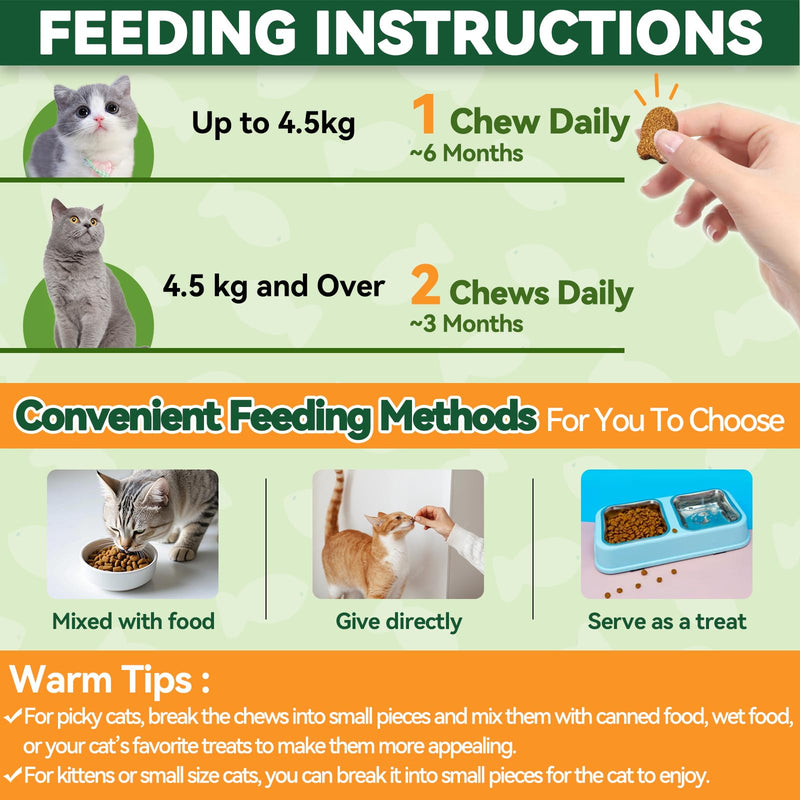 Flea and Tick Treatment for Cats - 200 Chews Flea and Tick Prevention for Cat Chewables - Flea Treatment for Cats All Breeds & Ages - Natural Cat Fleas and Ticks Defense - Chicken Flavor