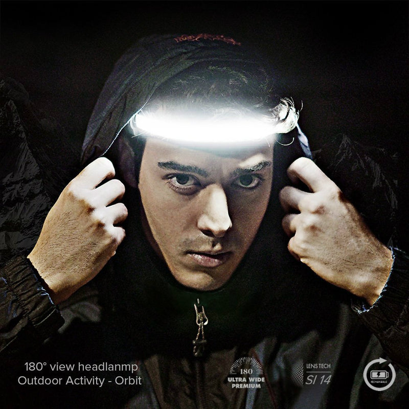 Orbit 2025 Edition Headlamp – 210° Wide Beam + 60° Focus Light, 1020 Lumens, USB-C Rechargeable, IP56 Waterproof, Lightweight LED Headlamp for Camping, Work, Running, Outdoors (Navy) Navy - BeesActive Australia