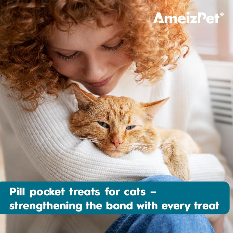 AmeizPet Pill Pockets For Cats, Soft Cat Pill Treats to Hide Tablets, Easy Pill Putty for Cats, Stress-Free Alternative to Cat Pill Popper, 1.76 oz (50g)