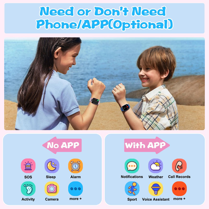 Smart Watch for Kids, 1.85" Fitness Tracker with Heart Rate, Sleep Monitor, IP68 Waterproof Smartwatches with Video Music, Pedometer, Game, NO APP/Phone, Gift for Boys Girls. (Classic, Black) Classic