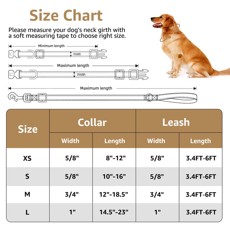 AirTag Dog Collar and Reflective Leash Set Bundle with Airtag Holder Case,Adjustable Padded Nylon Pet Collar for Small Medium Large Dogs(Black, Medium) Black - BeesActive Australia