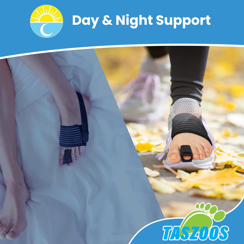 Hammer Toe Straightener - Non-Slip Hammer Toe Corrector for Women & Men - Adjustable Toe Splint Relief for Curled, Broken Support - Toe Wrap for Resting, Standing (1 Foot Wrap & 1 Strap) - BeesActive Australia