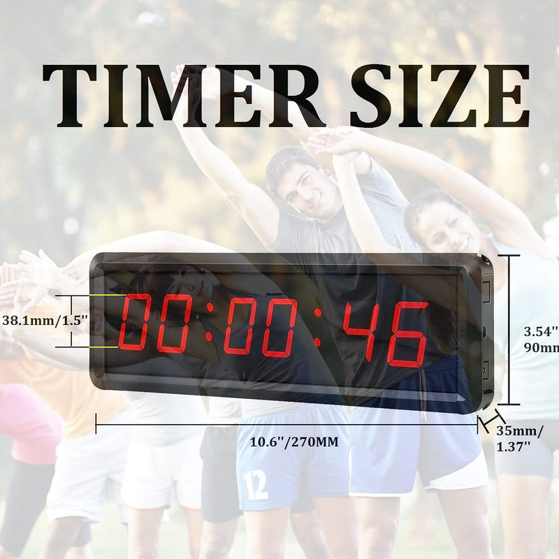 LED Digital Countdown Wall Clock Fitness Timer Stopwatch for Gym (1.5inch Digital High) 1.5inch Digital High - BeesActive Australia
