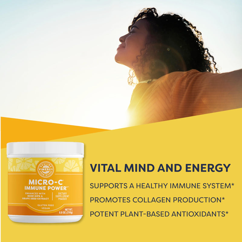 Vimergy Micro-C Immune Power TM *- 250g– 69 Servings – 2000mg/serving – Gentle Form – Antioxidant Phytonutrients – Immune & Nerve Support – Benefits Bone & Cartilage – Gluten-Free – Kosher – Vegan 8.82 Ounce (Pack of 1)