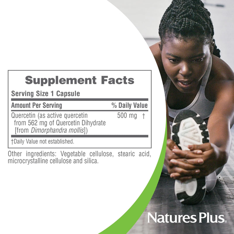 NaturesPlus PRO Quercetin 500 mg - 60 Capsules - Promotes Free Radical Protection & Supports Healthy Immune Response - Non-GMO, Vegan & Gluten Free - 60 Servings