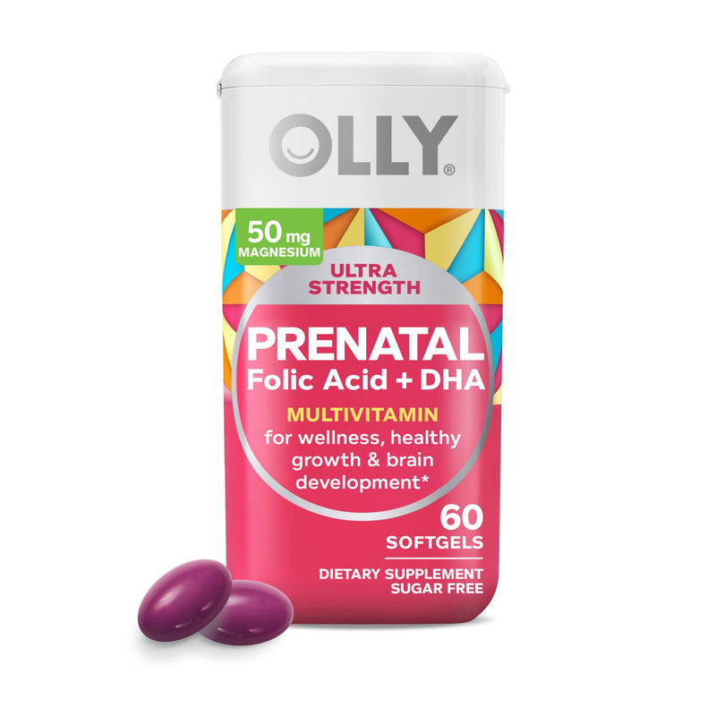 OLLY Prenatal Multivitamin Softgels for Healthy Pregnancy + Little Remedies Gas Relief Drops for Infant Tummy Pain, 60 Count Soft Gels + Drops - BeesActive Australia