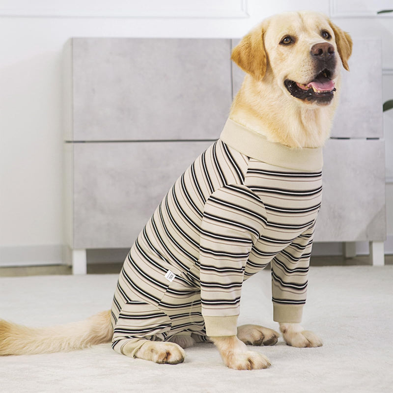 Dog Surgery Recovery Suit with Long Sleeves and Legs, Dog Romper with Zip, Full Body Coverage Pet Castration Suit, Dog Bodysuit After Surgery for Wound Protection (Beige, M) Beige - BeesActive Australia