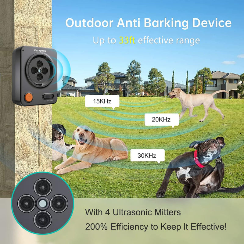 Anti Barking Devices, No Need App, Instant Use - 3 Modes Ultrasonic Bark Box, Dog Bark Deterrent Devices, Dog Barking Stopper 33ft Range, Barking Control Device for Dogs Indoor/Outdoor (black) black