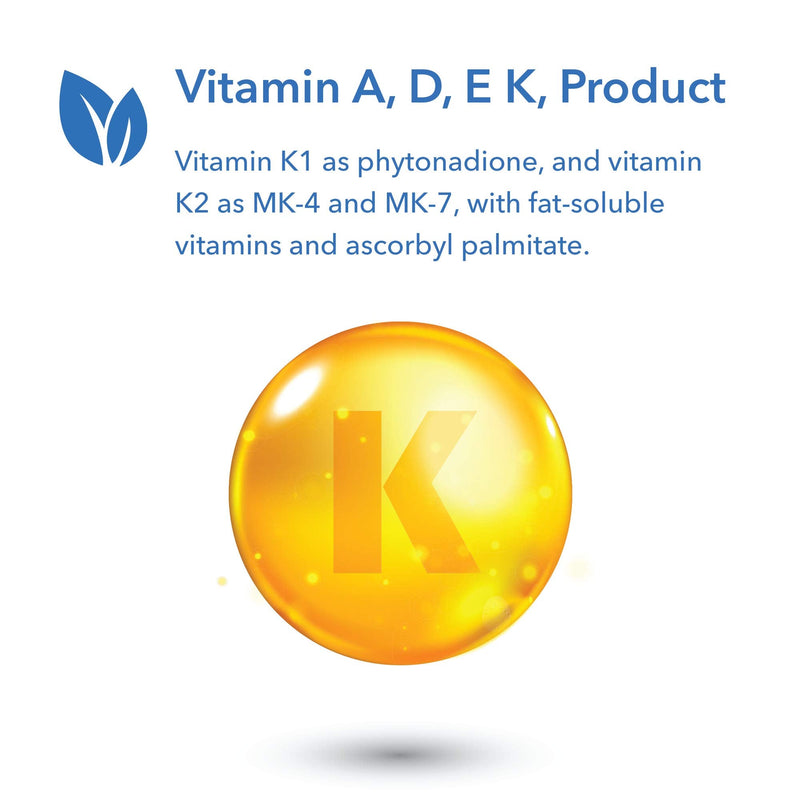 Allergy Research Group Full Spectrum Vitamin K - Vitamin K1 and K2 Supplement, Vitamin K Complex, MK-4, MK-7, Vitamin D3, Vitamin A - 90 Count - BeesActive Australia