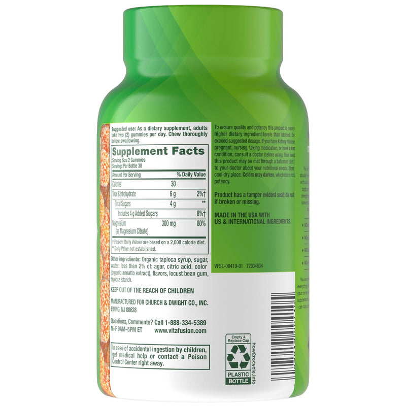 Vitafusion Magnesium Citrate Gummies | 165mg | 60 Gummy Vitamins | for Adult Women & Men | Orange Vanilla Flavor | Gluten-Free Supplement