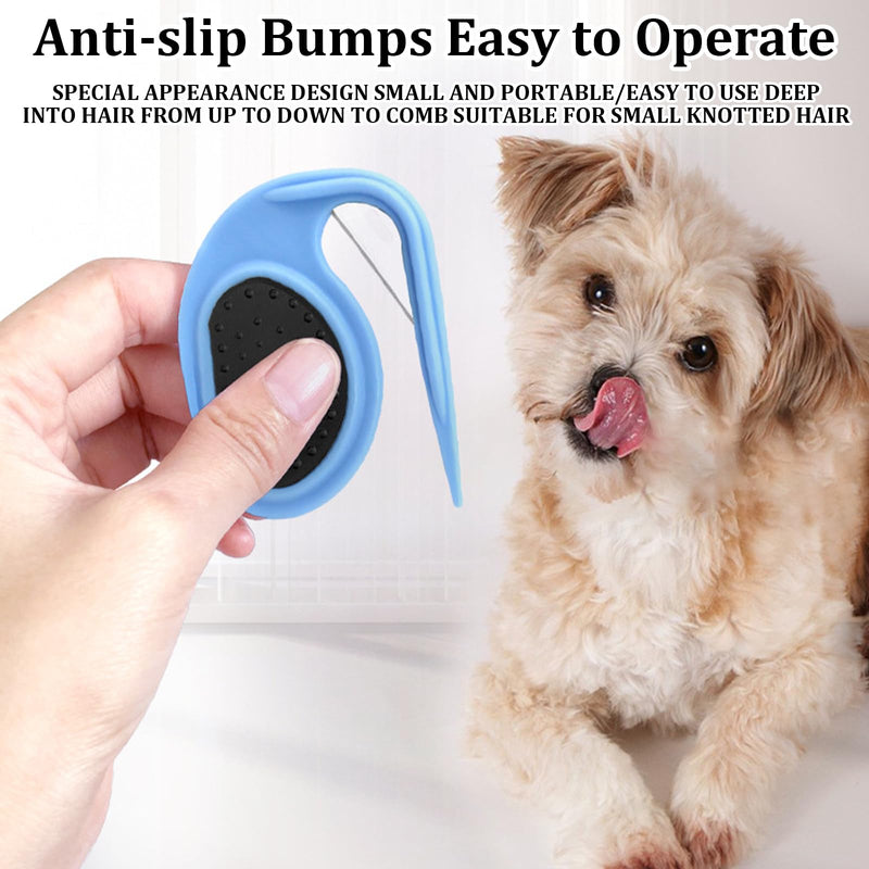 Knot Comb Hair Removal Tool, 2 Pieces Knot Comb Beauty Tools Pet, Massage Comb for Cats Combs, Shedding Brush Dog Hair, Pet Supplies Portable Detangling Comb (Blue+Green) - BeesActive Australia