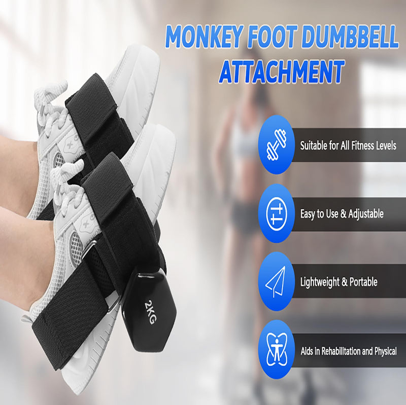Dumbbell Foot Attachment Adjustable Ankle Weight Straps for Leg Workouts, Tibialis Trainer Hip Flexor Exercises Secure Fit for Hamstring Curls, Leg Extensions Home Gym Training - BeesActive Australia