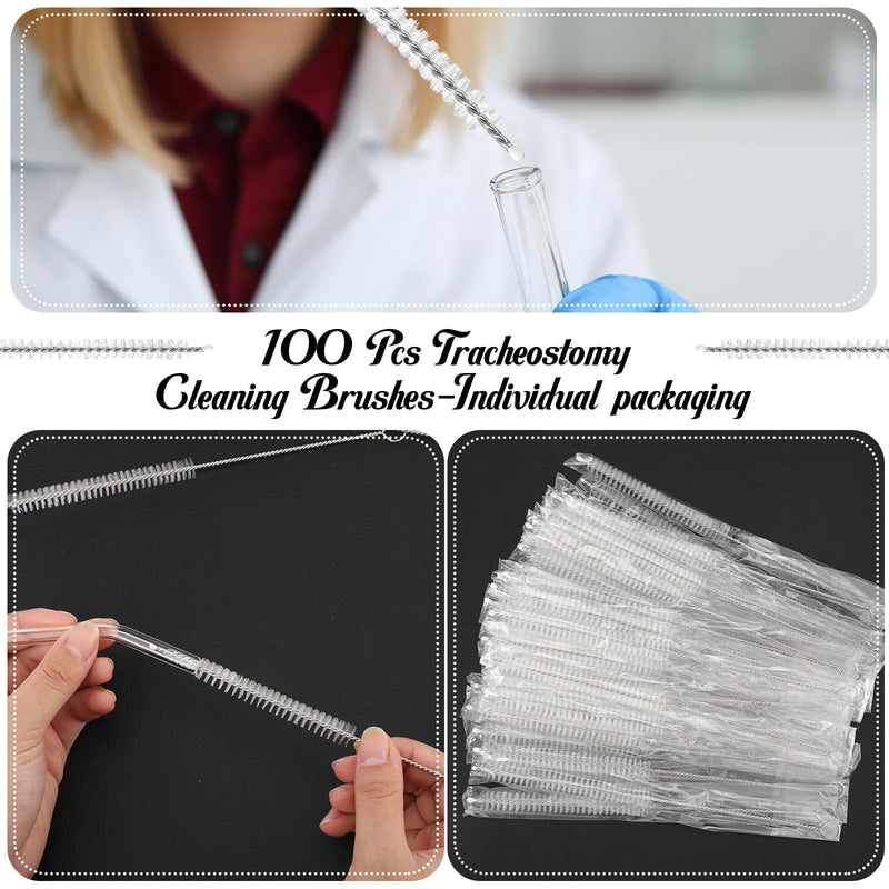 100 Pcs Tracheostomy Cleaning Brushes Trach Brush Nylon Bristle Tracheostomy Brushes Pipe Tube Cleaning Brush for Tracheostomy Supplies, 10mm - BeesActive Australia