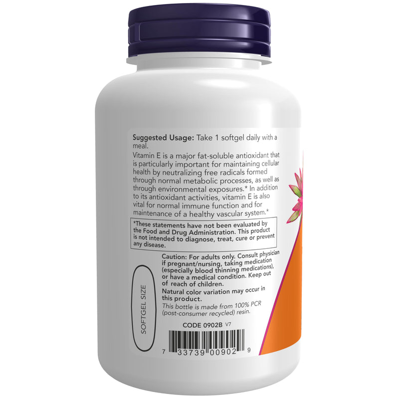 NOW Foods Supplements, Vitamin E-1,000 IU Mixed Tocopherols, Antioxidant Protection*, 100 Softgels 100 Count (Pack of 1)