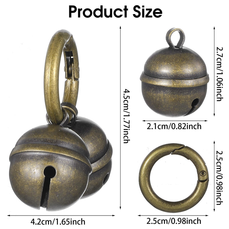 Dog Bells for Pet Tracking, 2 Pcs Extra Loud Dog and Cat Bells for Collar, Copper Bells with Quick Clips, Durable Iron Split Ring & Lobster Bell Clip - BeesActive Australia