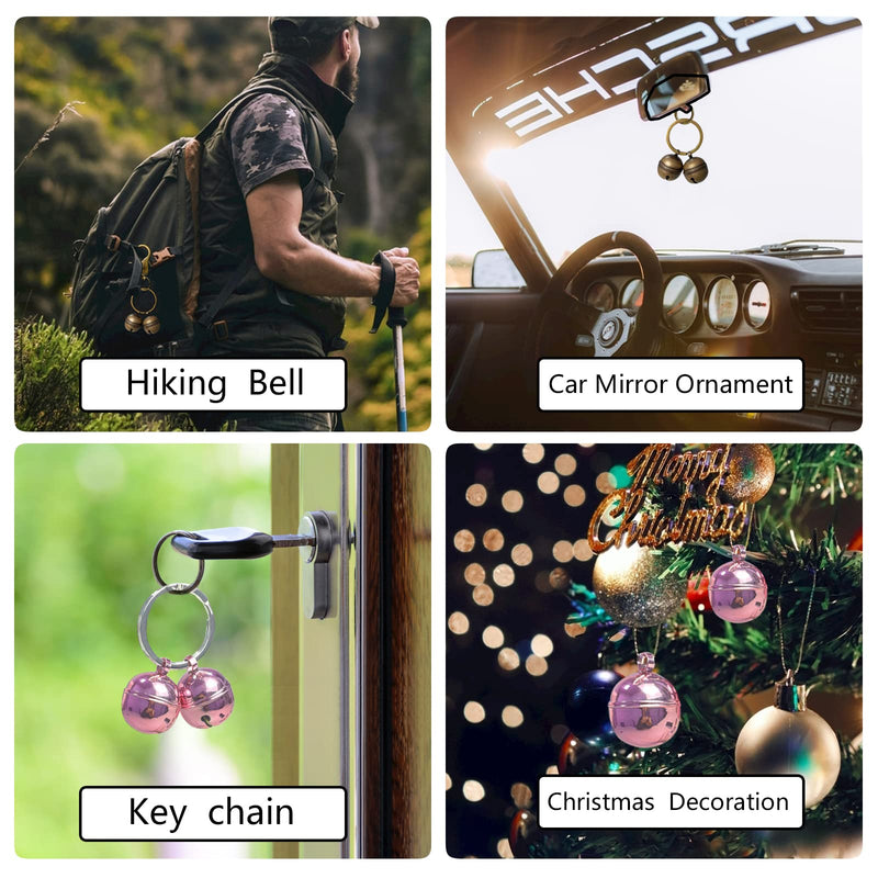 Cat & Dog Collar Bell, Pack of 2, Extra Loud Dog Bell for Pet Tracking & Saving Wildlife, Birds, Durable Iron Split Ring & Lobster Bell Clip Pink 2 PC - BeesActive Australia