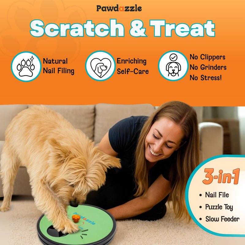 Dog Nail Scratch Board with Treat Box - Interactive Dog Scratch Pad for Nails with Built-in Reward System | Non-Slip Base & Extra Sand Paper Sheet Included, Stress-Free File Board for Pets - BeesActive Australia