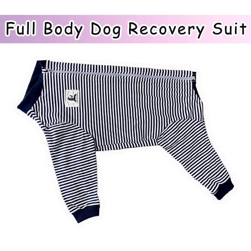 Axcimond dog bodysuit with legs for large and medium-sized dogs surgery body dog castration bitch male dog bodysuit after surgery with zip dog one-piece full body leak protection dog collar alternative 3XL navy blue - BeesActive Australia