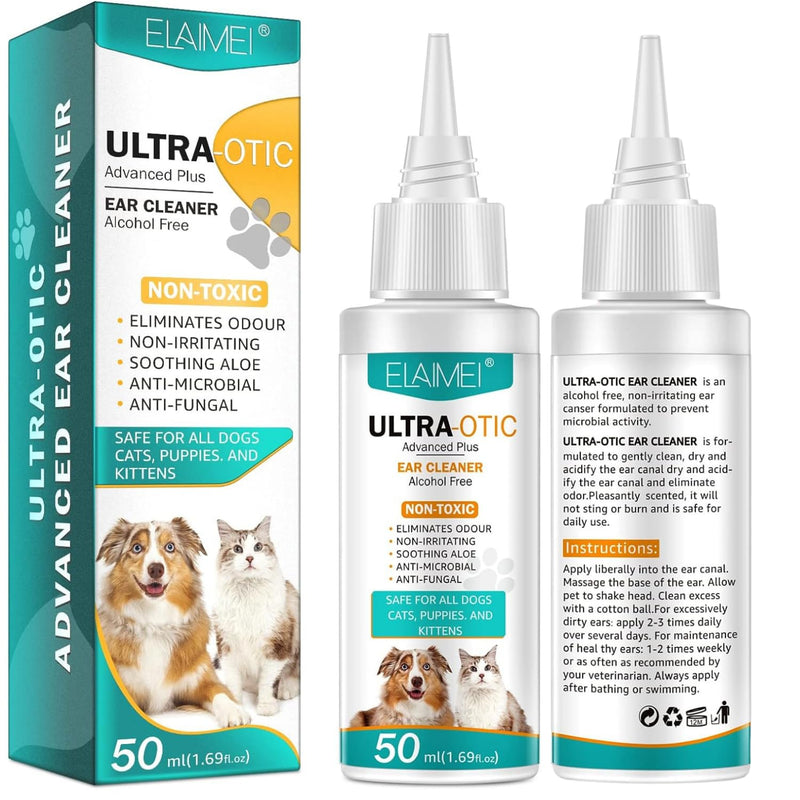 Dog Ear Cleaner, Dog Ear Drops for Infection Antibiotics, Non-Toxic, Non Irritating, Anti Fungal Ear Drops for Dogs & Cats, Dog Ear Infection Treatment, Dog Ear Cleaner Solution (1 pack) 1 pack