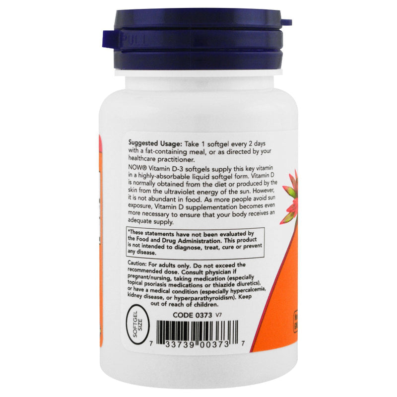 Now Foods Now Supplements, Vitamin D-3 5,000 IU, High Potency, Structural Support*, 240 Softgels (4 Pack)
